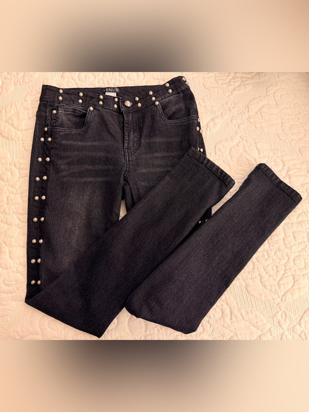 Venus Women’s Dark Wash Studded Jeans
